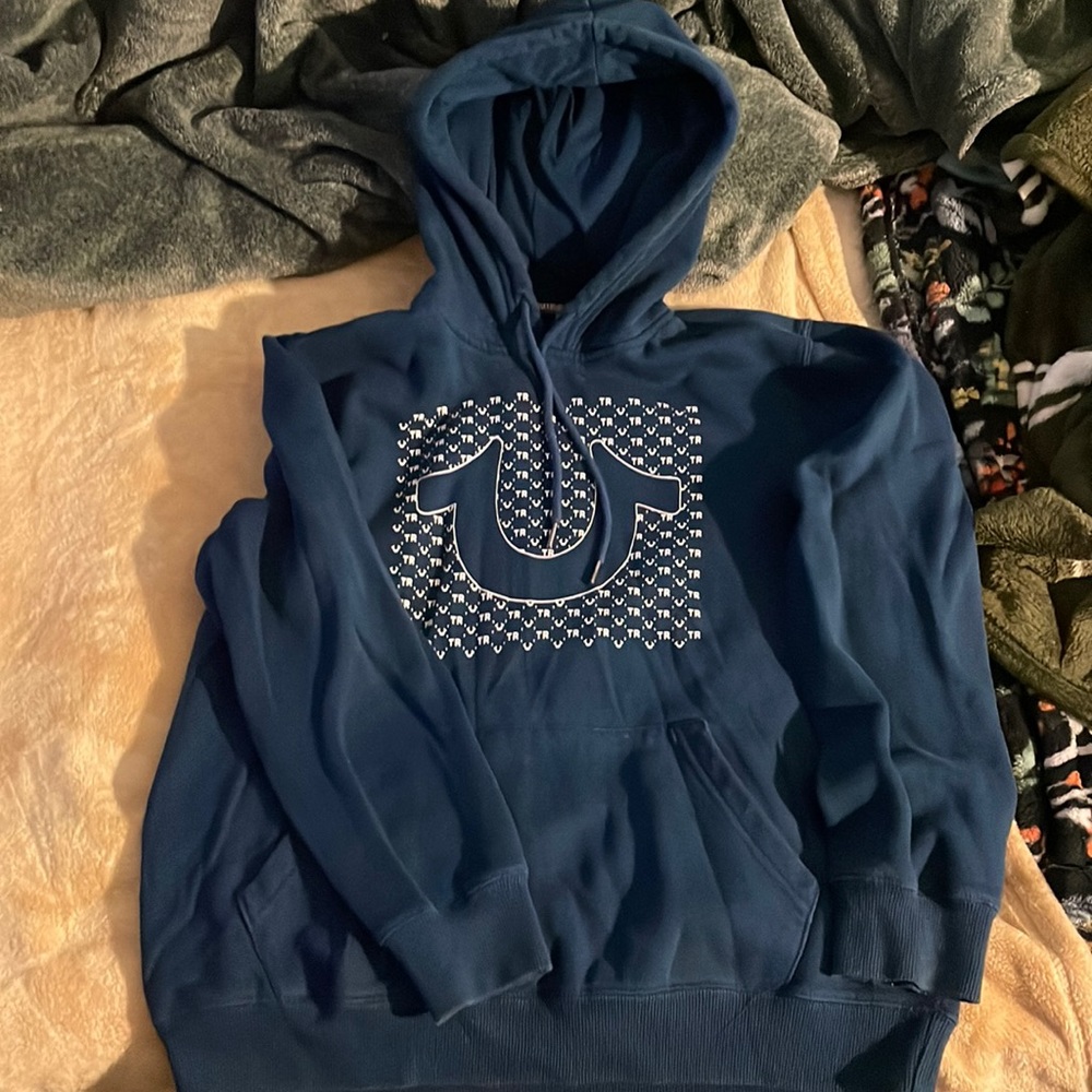 Blue True Religion Men hoodie ( Worn Once )